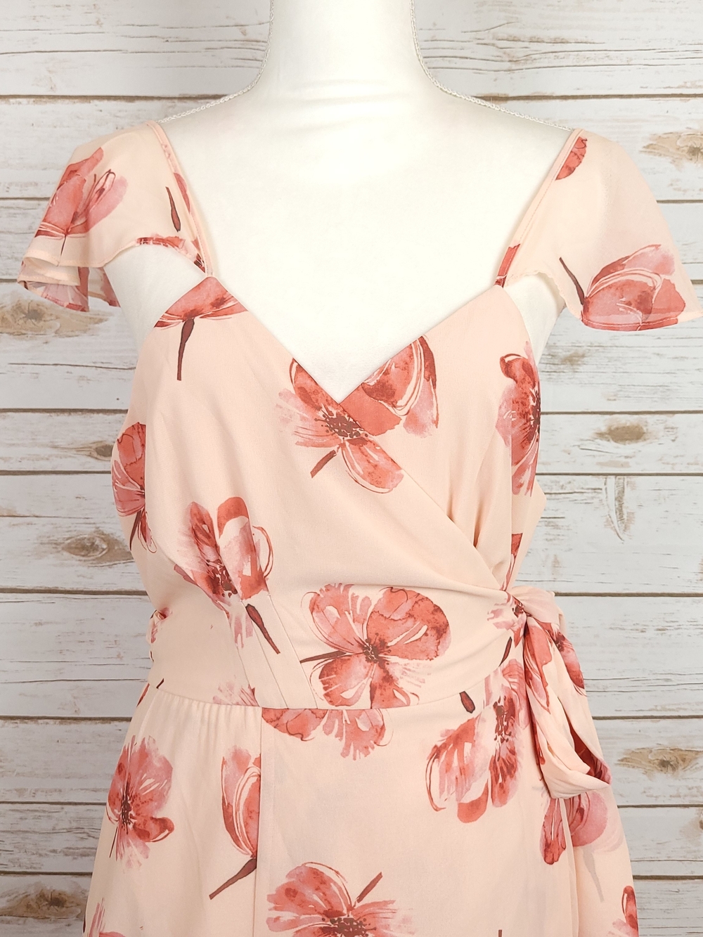Hutch Sweet Essence of Summer Wrap Midi Dress Xlarge Blush Pink Floral